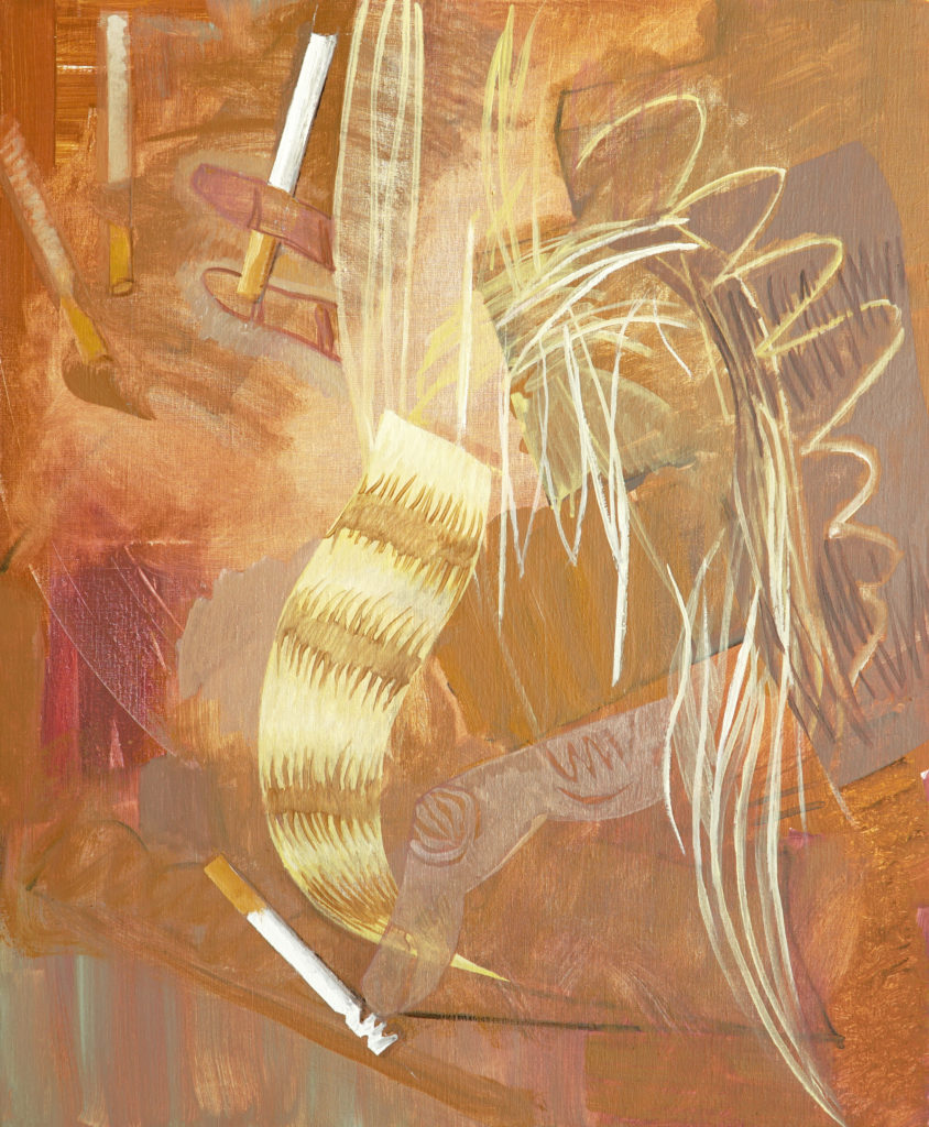 Olivier PASSIEUX - La blonde à la cigarette - Huile sur toile - 85x70 cm - 2018 - Copyright Galerie GAG