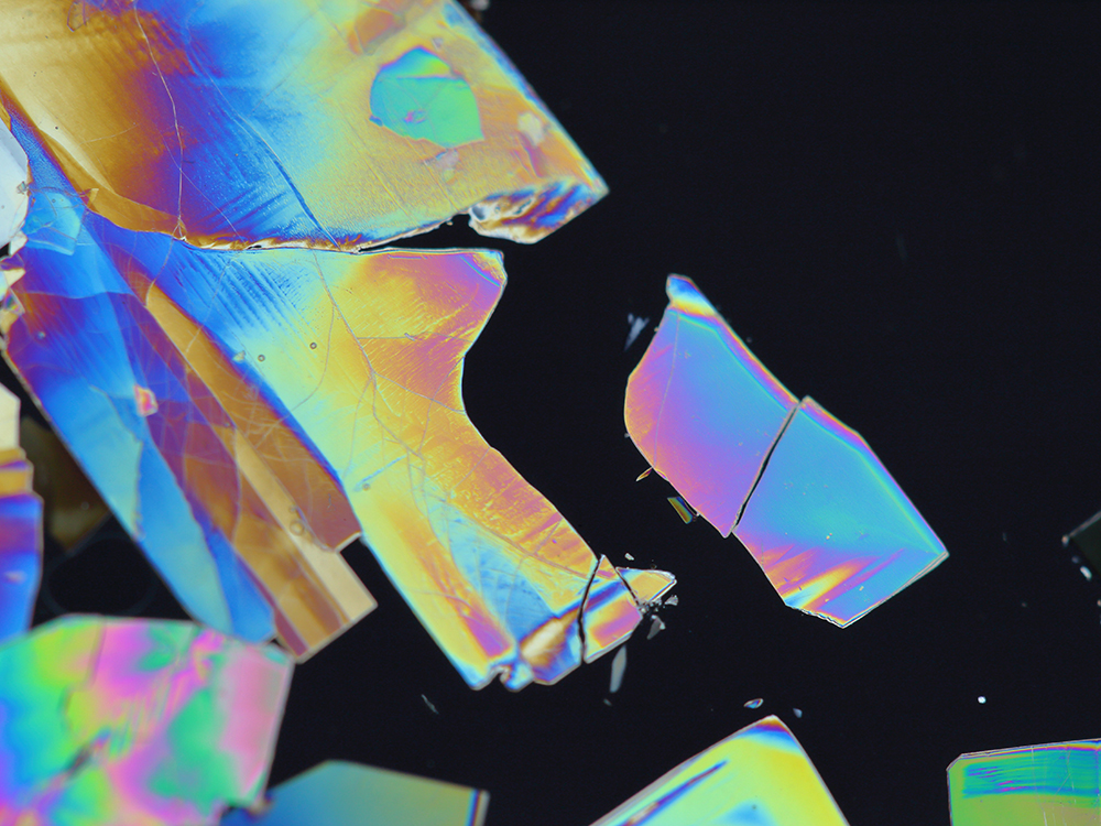 Photo de cristaux polarisé sur dibond vernis