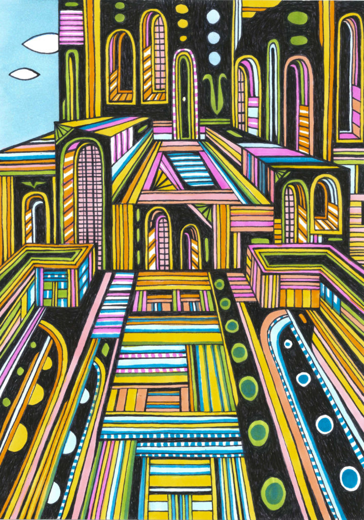 Andrew RIZGALLA, sans titre, crayon feutre et stylo à bille sur papier, 29,6 x 20,9 cm, 2011, collection Création Franche