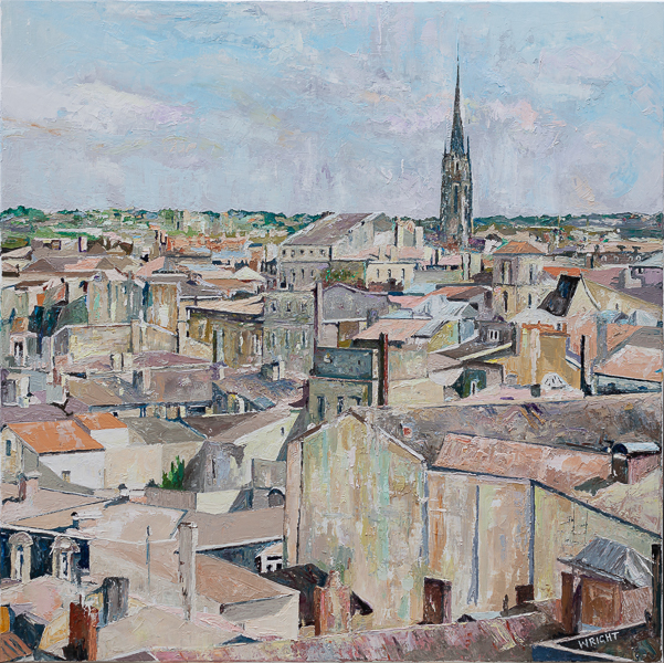View from Mama Shelter - Katy Wright - Huile sur toile - 100 x 100 cm