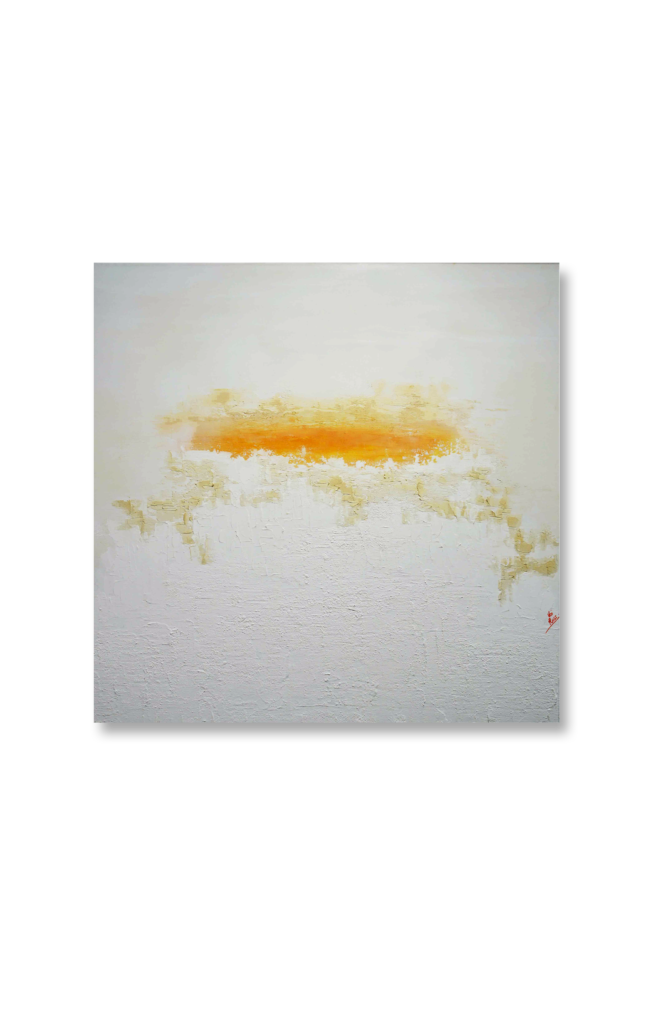 Viti Ross, Le Cœur, Acrylique, pigment naturel, huile, craie et pastel gras sur toile, 100 x 100 cm, 2021