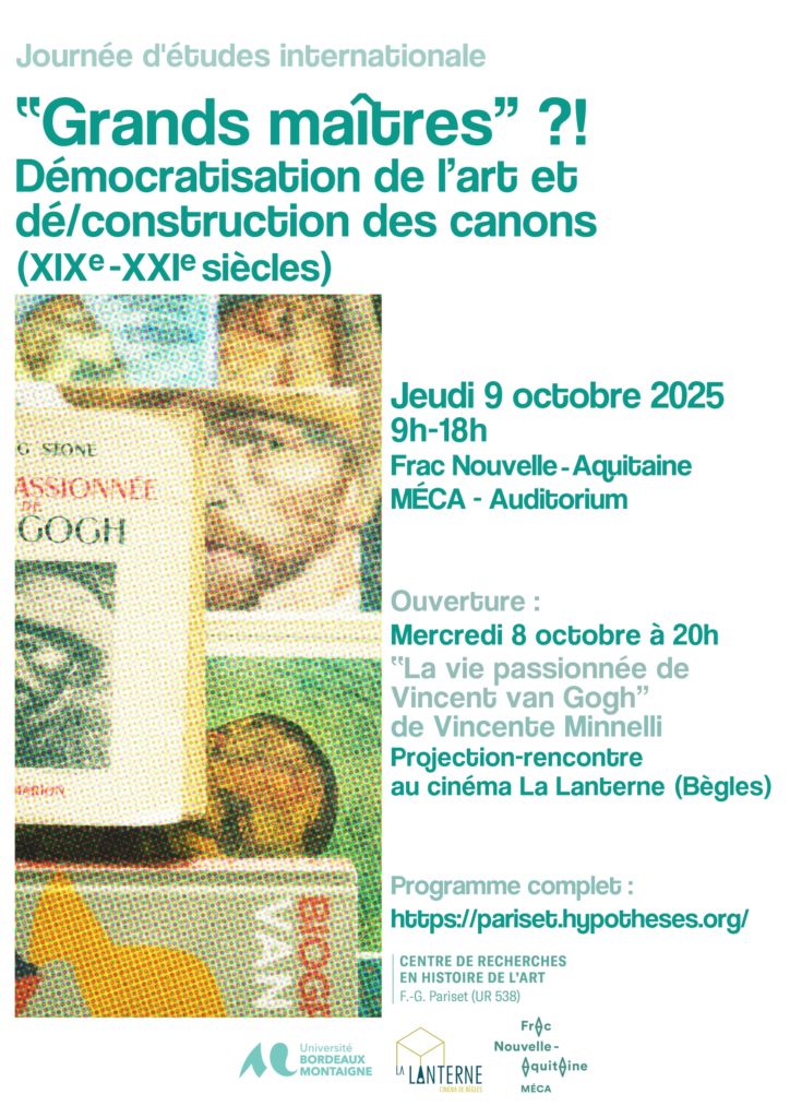 Journées d’études « Grands maîtres » ?! Démocratisation de l’art et dé/construction des canons